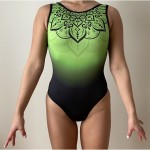 Maillot de gymnastique 1090-03 Éclosion verte abstraite
